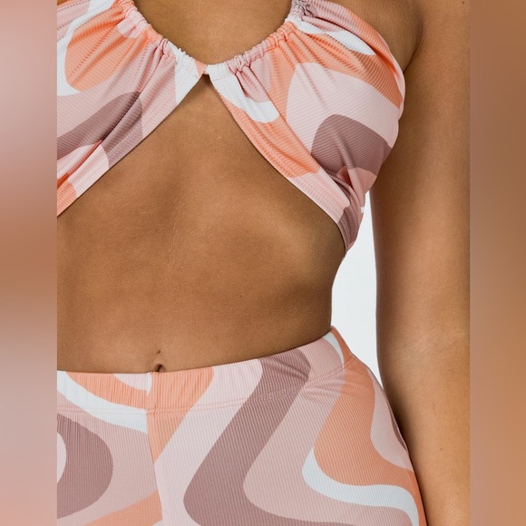 PRINCESS POLLY Pink White Swirl Pants Top Set Latiana 70’s Party Costume Size 4 - Picture 4 of 15